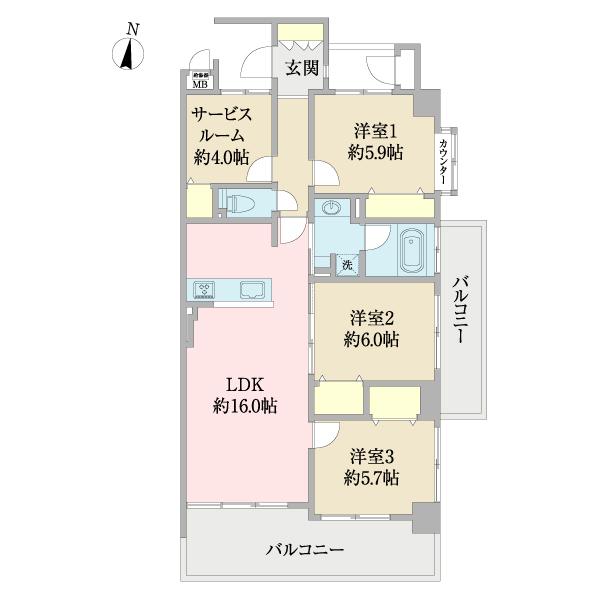 サーパスつきみ野 間取り図画像