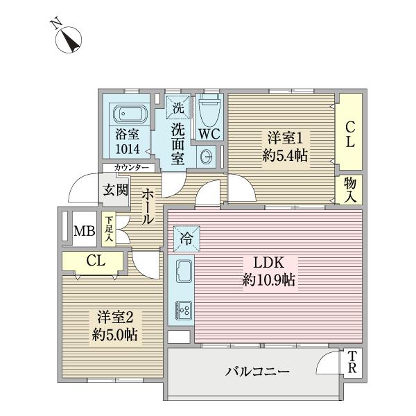 たまプラーザ団地６街区３号棟（0203） 間取り図画像