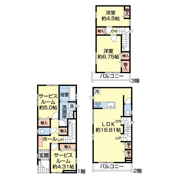 市川市原木３丁目８５２番 Ｄ号棟 間取り図画像