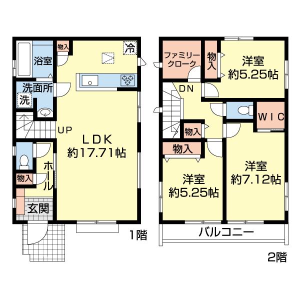 市川市原木３丁目８５２番 Ｆ号棟 間取り図画像