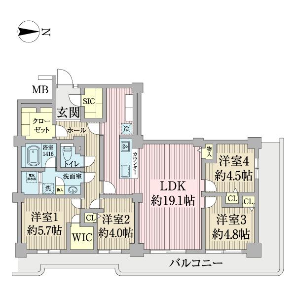 清新北ハイツ４　７号棟（1207） 間取り図画像