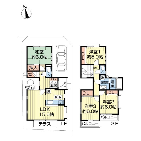 杉並区桃井一丁目　中古戸建 間取り図画像