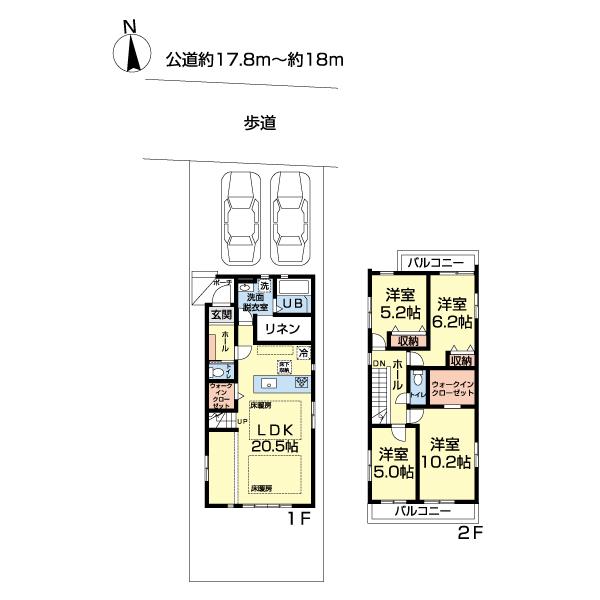 習志野市袖ケ浦１６期　新築分譲住宅　１号棟 間取り図画像