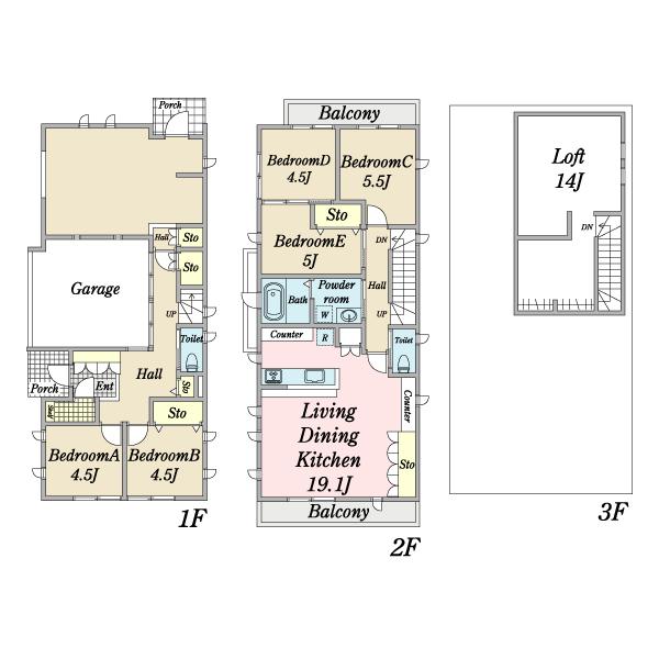春江町三丁目中古戸建て 間取り図画像