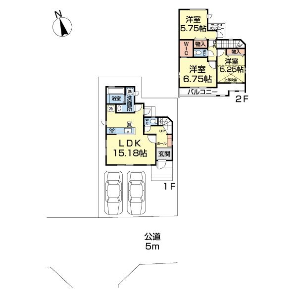 調布市菊野台２丁目２７番　新築戸建Ｉ号棟 間取り図画像