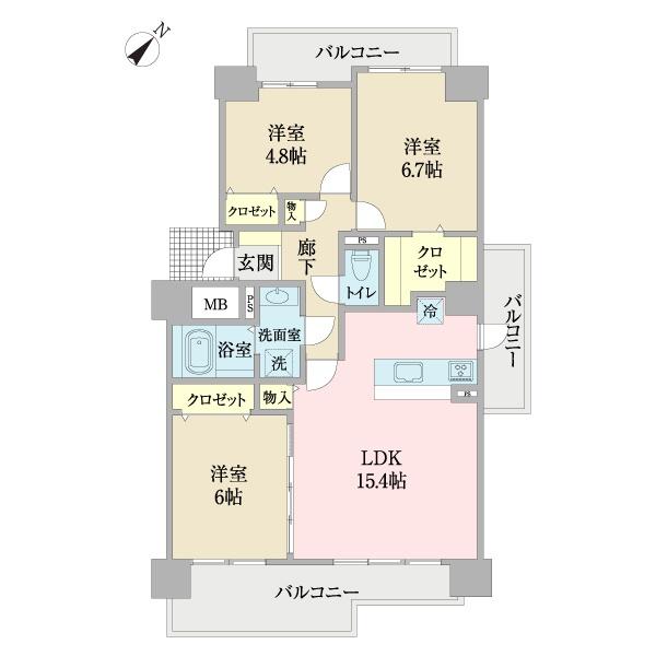 コープシティおゆみ野Ｂ棟 間取り図画像