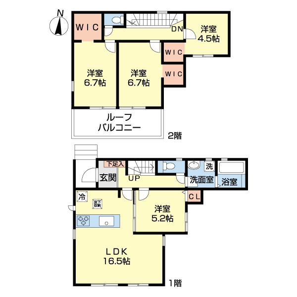我孫子市天王台６丁目　２号棟 間取り図画像