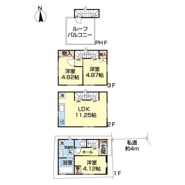 足立区千住元町　新築分譲住宅 間取り図画像