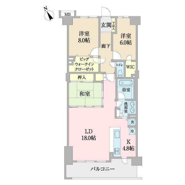 レイディアントシティ向ヶ丘遊園フランス街区（0438） 間取り図画像