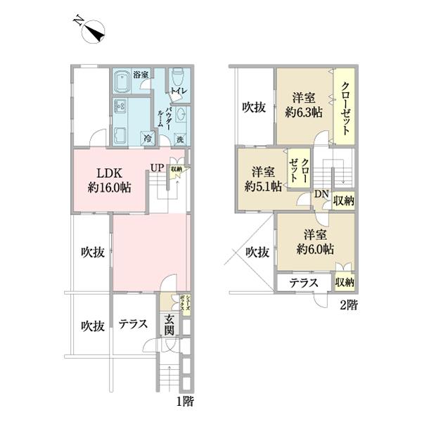 ハイツ向ヶ丘遊園（0305） 間取り図画像