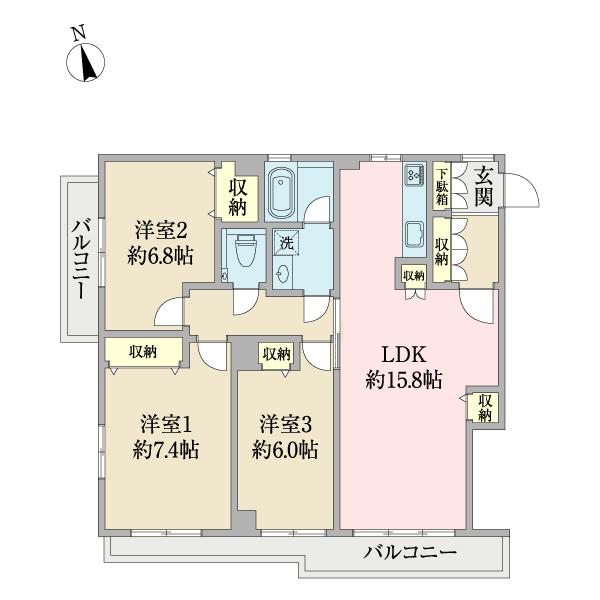 パークビュー狛江 間取り図画像