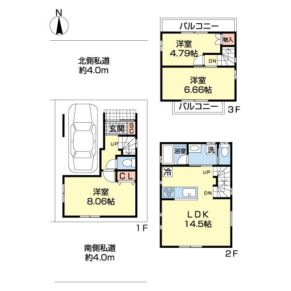 足立区伊興３丁目新築戸建 間取り図画像