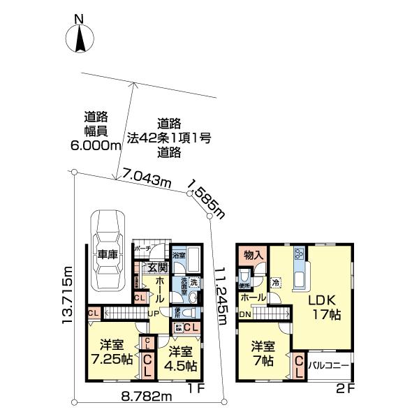 八潮市大曽根第２１　１号棟 間取り図画像