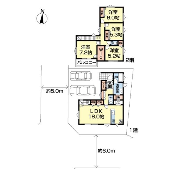 柏市南逆井1期　新築分譲住宅　1号棟 間取り図画像