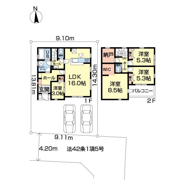 川越市上野田町第２　１号棟 間取り図画像