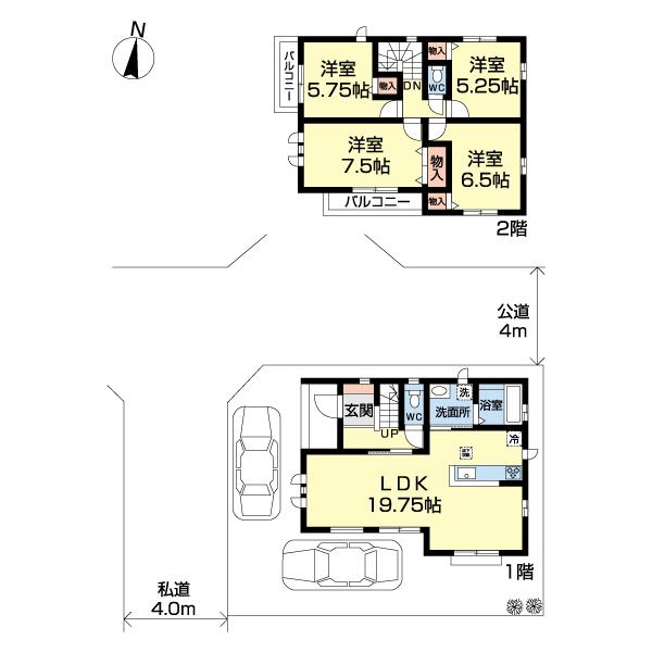 江戸川区興宮町２４７番　新築戸建Ａ号棟 間取り図画像