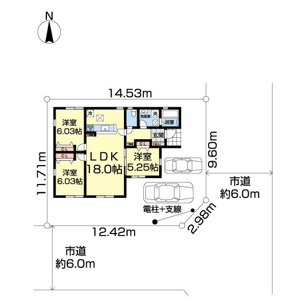 吉川市中曽根２丁目第１期　新築分譲住宅　２号棟 間取り図画像