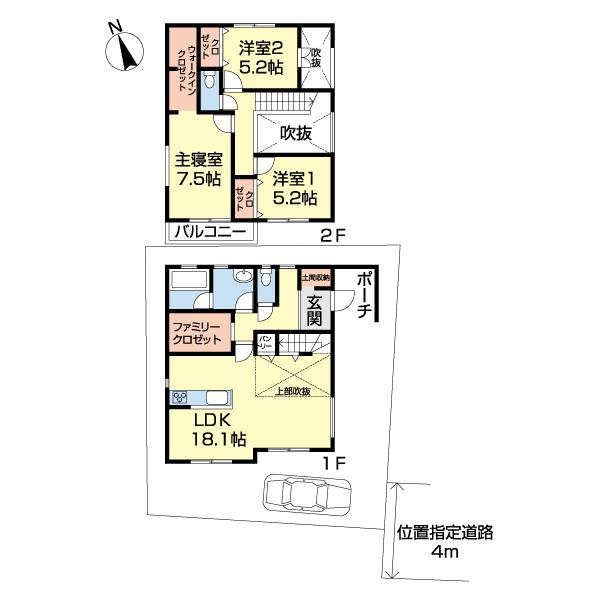 船橋市芝山６丁目　新築戸建 間取り図画像
