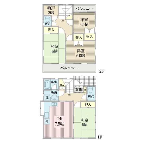小平市小川町一丁目戸建 間取り図画像