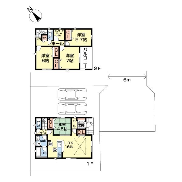 成田市中台　第５　１６号棟 間取り図画像
