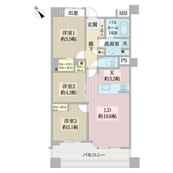 ダイナシティ三宿（0304） 間取り図画像