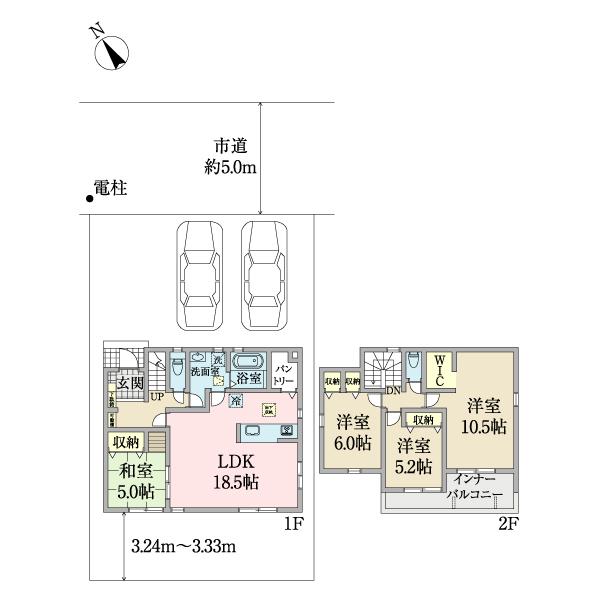 四街道市旭ケ丘2丁目　01期　1号棟 間取り図画像
