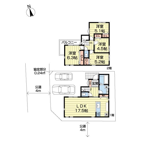 習志野市藤崎３２４②　１号棟 間取り図画像