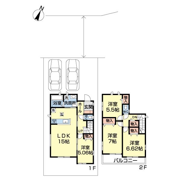 吉川市中曽根１丁目戸建　Ｅ号棟 間取り図画像