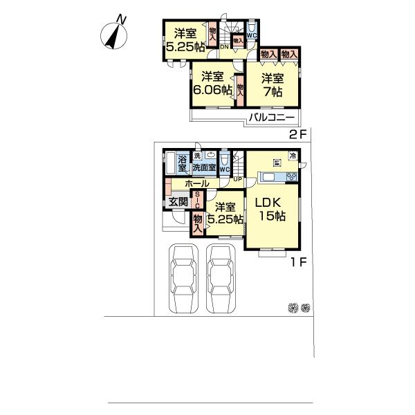 吉川市中曽根１丁目戸建　Ｈ号棟 間取り図画像
