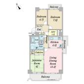 我孫子市布佐平和台駅前マンションウイングD棟 間取り図画像