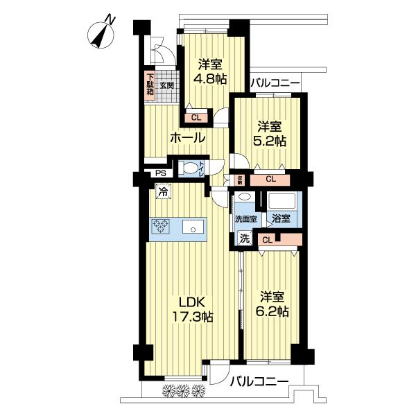 稲毛スカイマンション　B棟（0207） 間取り図画像