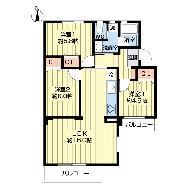 サニータウンにれの木台第一住宅２　１０号棟（0104） 間取り図画像
