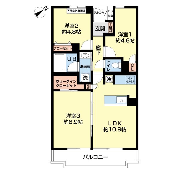 ライオンズマンション京成大久保 間取り図画像