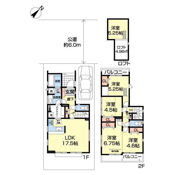 千葉市稲毛区長沼町　１号棟 間取り図画像