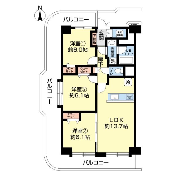東陽町スカイハイツ 間取り図画像