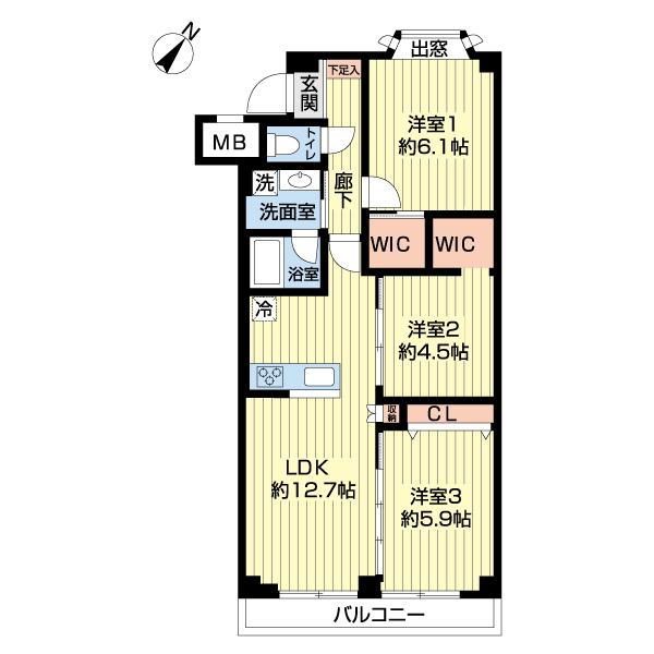 ダイアパレス上大岡第六Ｂ棟（0510） 間取り図画像