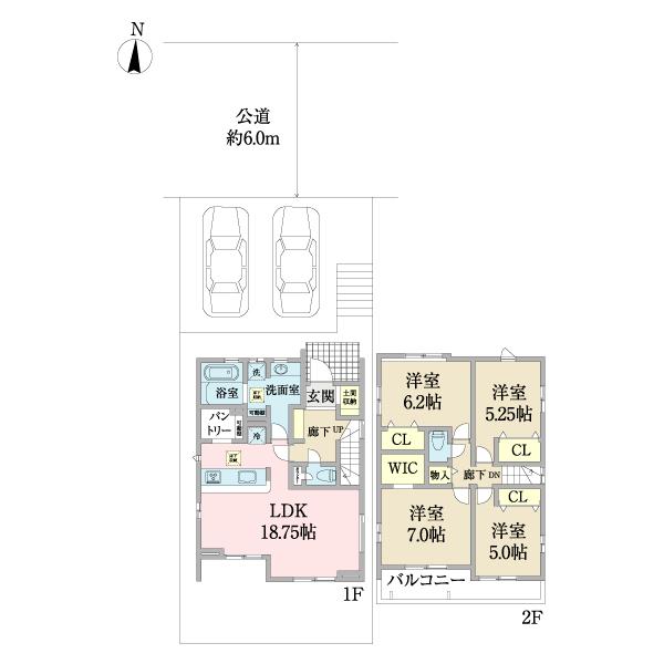 千葉市若葉区原町新築戸建　１号棟 間取り図画像