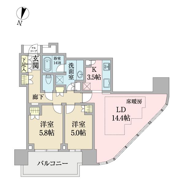 二子玉川ライズタワー＆レジデンスタワーセントラル（1801） 間取り図画像