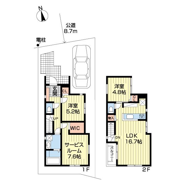 横浜市鶴見区馬場４丁目新築戸建　１号棟 間取り図画像