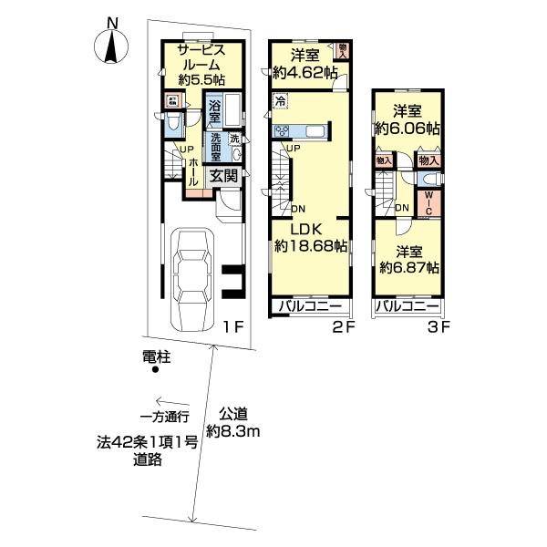 大田区新蒲田3丁目70番　A号棟 間取り図画像