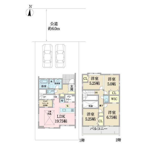 千葉市若葉区原町新築戸建　２号棟 間取り図画像