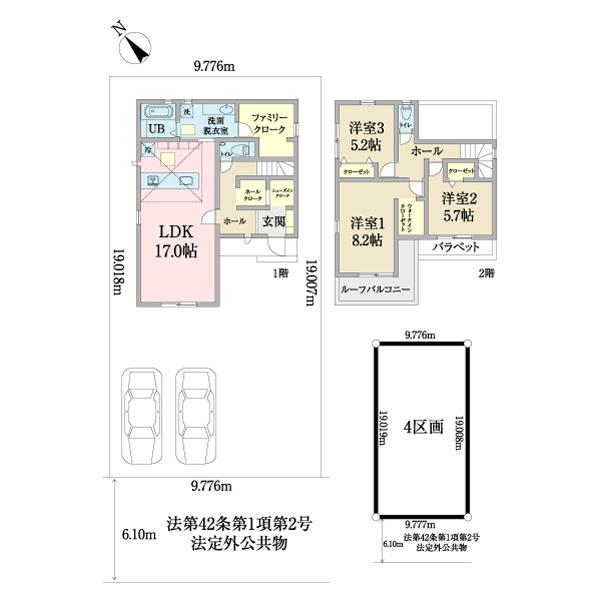 市川市国分7丁目土地4区画 区画図
