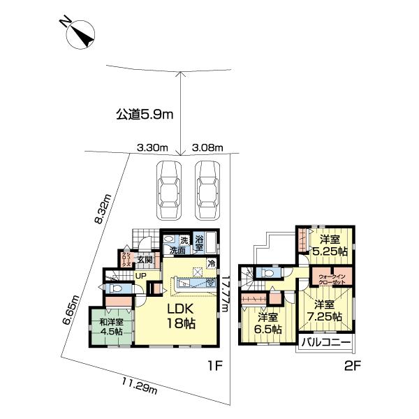 グラファーレ成田市吾妻８期　１号棟 間取り図画像