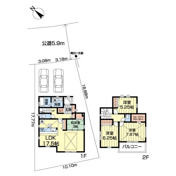 グラファーレ成田市吾妻８期　２号棟 間取り図画像