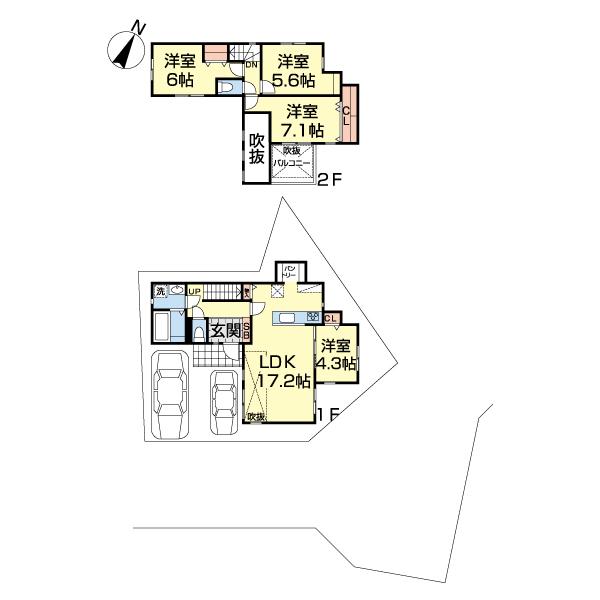 柏市西原１１１　１号棟 間取り図画像