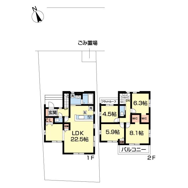 柏市大室　全１８区画分譲地　９−６号棟 間取り図画像