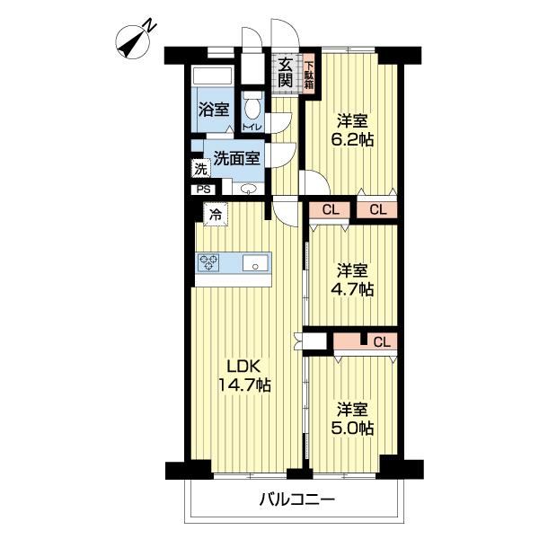 検見川パークハウスＡ棟（0315） 間取り図画像