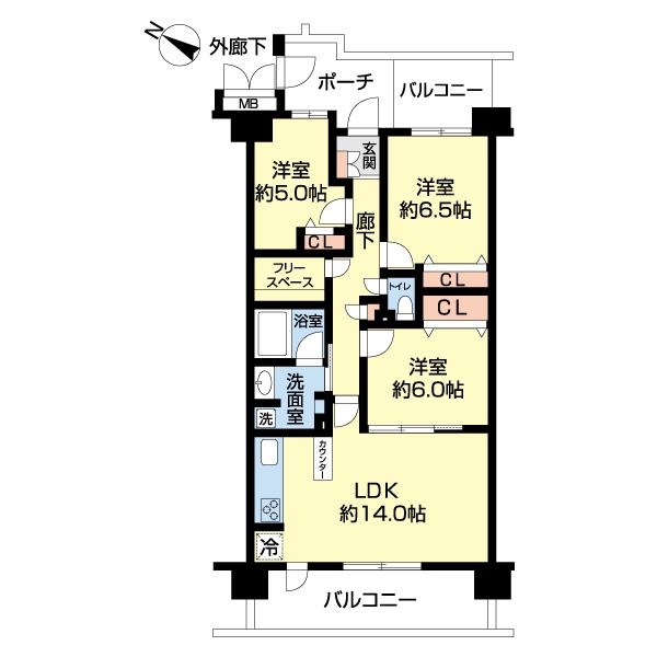 アクアフォレスタ・ルネ稲毛アクア棟 間取り図画像