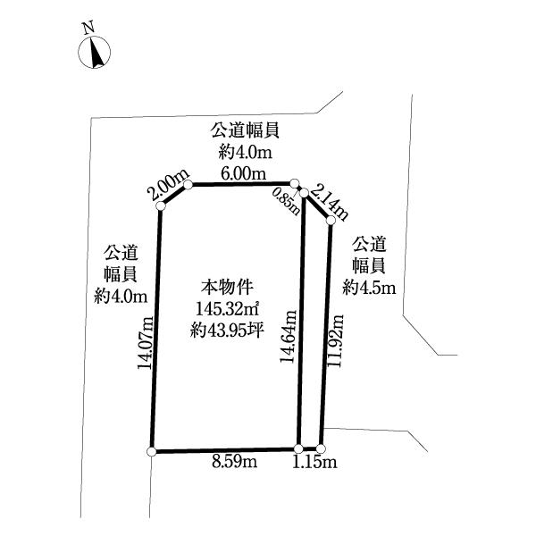 調布市染地三丁目土地 区画図