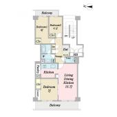 ヴィルヌーブ南越谷Ａ棟 間取り図画像